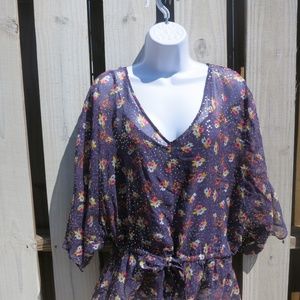 ELLA MOSS Sheer tunic top with camisole L preowned